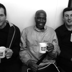 with Rob Barron and Albert Mazibuko (LBM) at Edinburgh Festival